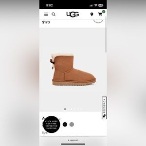 Mini Bailey bow II boot. Uggs in chestnut